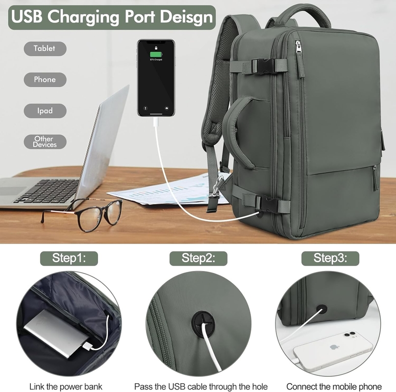 USB 충전 포트가 있는 캐주얼 캐리 온 가구 가방
