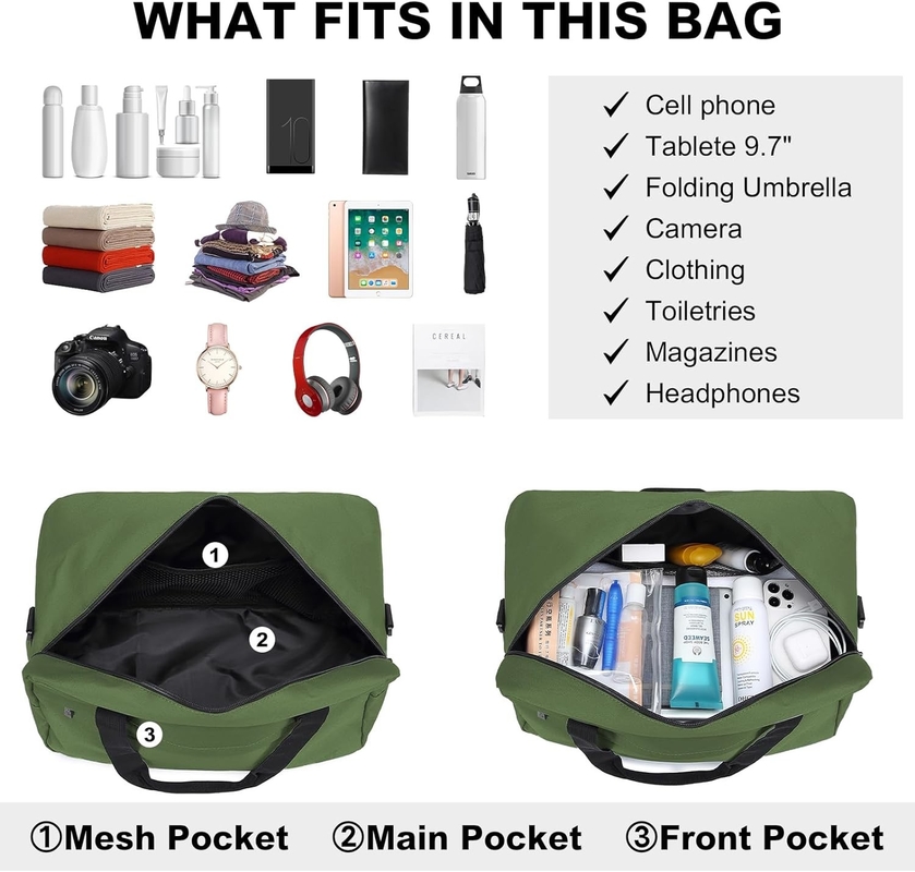 시트 아래 Zipper 20L Sports Tote Gym Weekend Overnight Bag 남녀용